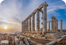Ναός του Ποσειδώνα στο Σούνιο με θέα στο Αιγαίο